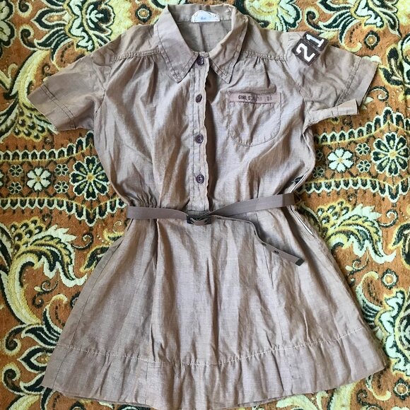 Vintage 1950s Brownies Uniform Dress NY,NY Troop 211 - Picture 1 of 7